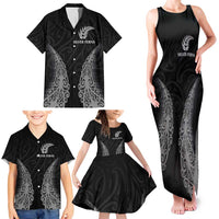 New Zealand Netball Family Matching Tank Maxi Dress and Hawaiian Shirt Koru and Maori Tattoo Jersey LT03 - Polynesian Pride