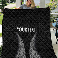 New Zealand Netball Quilt Koru and Maori Tattoo Jersey LT03 Black - Polynesian Pride