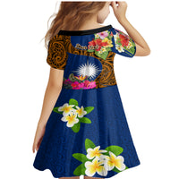 Personalised Marshall Islands Manit Day Family Matching Mermaid Dress and Hawaiian Shirt Marshall Seal Mix Hibiscus Flower Maori Pattern Style LT03 - Polynesian Pride