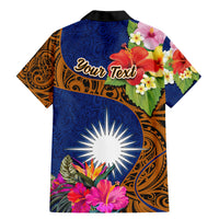 Personalised Marshall Islands Manit Day Family Matching Mermaid Dress and Hawaiian Shirt Marshall Seal Mix Hibiscus Flower Maori Pattern Style LT03 - Polynesian Pride