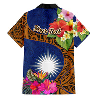 Personalised Marshall Islands Manit Day Family Matching Off Shoulder Maxi Dress and Hawaiian Shirt Marshall Seal Mix Hibiscus Flower Maori Pattern Style LT03 - Polynesian Pride