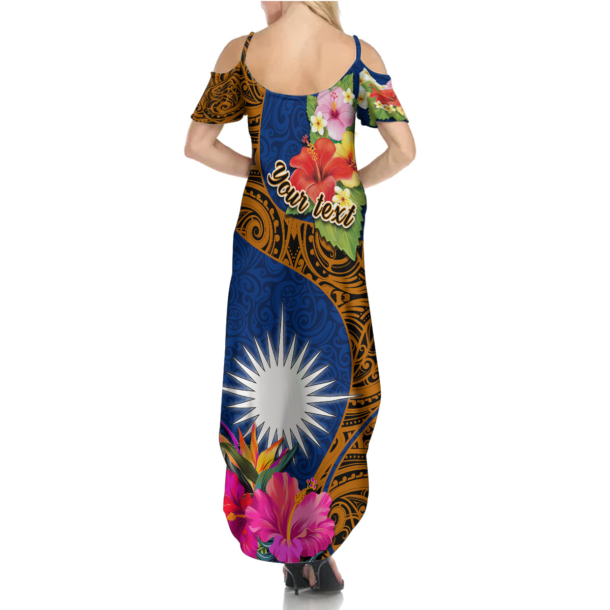 Personalised Marshall Islands Manit Day Family Matching Summer Maxi Dress and Hawaiian Shirt Marshall Seal Mix Hibiscus Flower Maori Pattern Style LT03 - Polynesian Pride