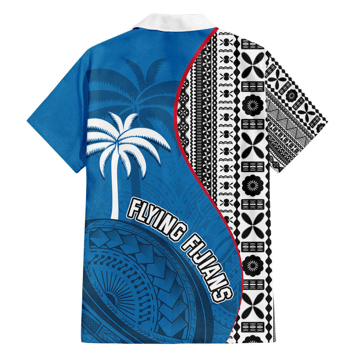 fiji-rugby-family-matching-off-shoulder-long-sleeve-dress-and-hawaiian-shirt-coat-of-arms-palm-tree-mix-polynesia-tapa-pattern