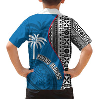 Fiji Rugby Family Matching Short Sleeve Bodycon Dress and Hawaiian Shirt Coat of Arms Palm Tree Mix Polynesia Tapa Pattern LT03 - Polynesian Pride