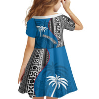 Fiji Rugby Family Matching Short Sleeve Bodycon Dress and Hawaiian Shirt Coat of Arms Palm Tree Mix Polynesia Tapa Pattern LT03 - Polynesian Pride