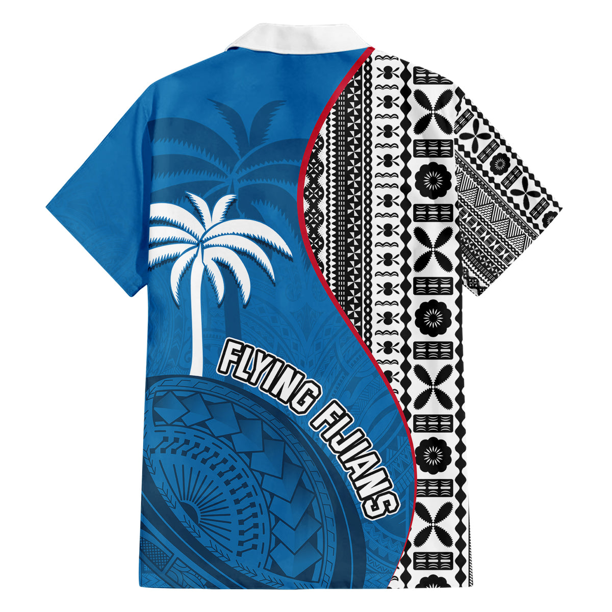 Fiji Rugby Family Matching Short Sleeve Bodycon Dress and Hawaiian Shirt Coat of Arms Palm Tree Mix Polynesia Tapa Pattern LT03 - Polynesian Pride