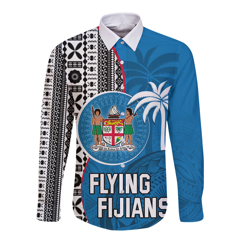 fiji-rugby-long-sleeve-button-shirt-coat-of-arms-palm-tree-mix-polynesia-tapa-pattern