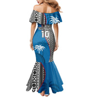 Custom Fiji Rugby Family Matching Mermaid Dress and Hawaiian Shirt Coat of Arms Palm Tree Mix Polynesia Tapa Pattern LT03 - Polynesian Pride