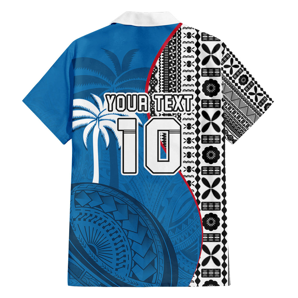 Custom Fiji Rugby Family Matching Off Shoulder Long Sleeve Dress and Hawaiian Shirt Coat of Arms Palm Tree Mix Polynesia Tapa Pattern LT03 - Polynesian Pride