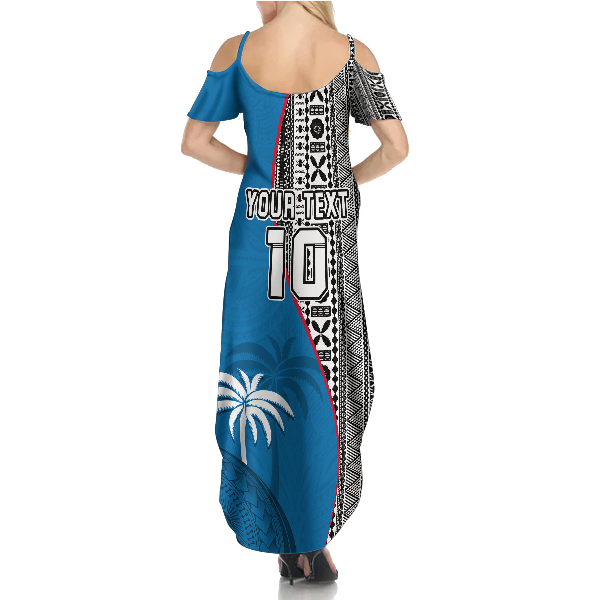 Custom Fiji Rugby Family Matching Summer Maxi Dress and Hawaiian Shirt Coat of Arms Palm Tree Mix Polynesia Tapa Pattern LT03 - Polynesian Pride