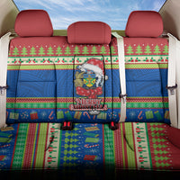 Solomon Islands Christmas Back Car Seat Cover Santa With Flag Of Solomon Polynesian Tribal Xmas Vibe LT03 One Size Blue - Polynesian Pride