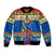 Solomon Islands Christmas Bomber Jacket Santa With Flag Of Solomon Polynesian Tribal Xmas Vibe LT03 Unisex Blue - Polynesian Pride