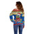 Solomon Islands Christmas Off Shoulder Sweater Santa With Flag Of Solomon Polynesian Tribal Xmas Vibe LT03 - Polynesian Pride
