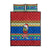 Solomon Islands Christmas Quilt Bed Set Santa With Flag Of Solomon Polynesian Tribal Xmas Vibe LT03 Blue - Polynesian Pride