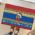 Solomon Islands Christmas Rubber Doormat Santa With Flag Of Solomon Polynesian Tribal Xmas Vibe LT03 - Polynesian Pride