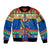 Solomon Islands Christmas Sleeve Zip Bomber Jacket Santa With Flag Of Solomon Polynesian Tribal Xmas Vibe LT03 Unisex Blue - Polynesian Pride