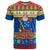 Solomon Islands Christmas T Shirt Santa With Flag Of Solomon Polynesian Tribal Xmas Vibe LT03 Blue - Polynesian Pride