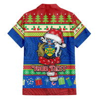 Personalised Solomon Islands Christmas Family Matching Long Sleeve Bodycon Dress and Hawaiian Shirt Santa With Flag Of Solomon Polynesian Tribal Xmas Vibe LT03 - Polynesian Pride
