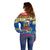 Personalised Solomon Islands Christmas Off Shoulder Sweater Santa With Flag Of Solomon Polynesian Tribal Xmas Vibe LT03 - Polynesian Pride
