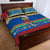 Personalised Solomon Islands Christmas Quilt Bed Set Santa With Flag Of Solomon Polynesian Tribal Xmas Vibe LT03 - Polynesian Pride