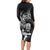 New Zealand Rugby Long Sleeve Bodycon Dress Maori Warrior Rugby with Silver Fern Sleeve Tribal Ethnic Style LT03 - Polynesian Pride