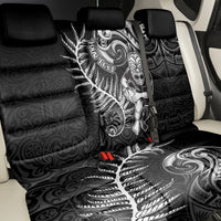 Personalised New Zealand Rugby Back Car Seat Cover Maori Warrior Rugby with Silver Fern Sleeve Tribal Ethnic Style LT03 - Polynesian Pride