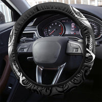 New Zealand Rugby Steering Wheel Cover Maori Warrior Rugby with Silver Fern Sleeve Tribal Ethnic Style LT03 - Polynesian Pride