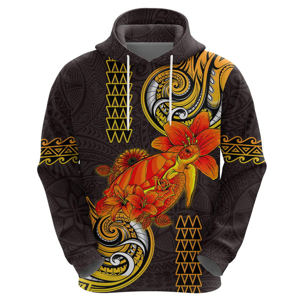 Hawaii Turtle Hibiscus Flower Hoodie Polynesian Tattoo LT03 - Polynesian Pride