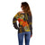 Hawaii Turtle Hibiscus Flower Off Shoulder Sweater Polynesian Tattoo LT03 - Polynesian Pride
