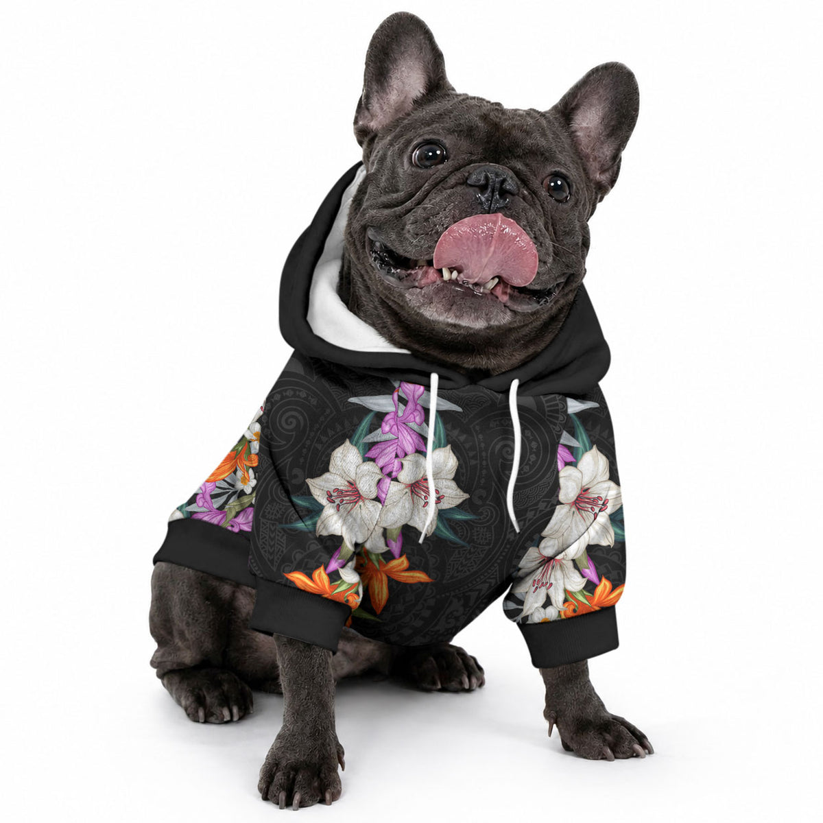 Hawaii Tropical Leaves and Flowers Pet Hoodie LT03 - Polynesian Pride