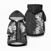 Hawaii Tropical Leaves and Flowers Pet Hoodie LT03 Zip-up Black - Polynesian Pride