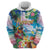 Hawaii Cocktails Hoodie Parrot with Cute Beach Landscape and Tropical Plants