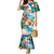 Hawaii Cocktails Mermaid Dress Parrot with Cute Beach Landscape and Tropical Plants