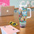 Hawaii Cocktails Tumbler With Handle Parrot with Cute Beach Landscape and Tropical Plants