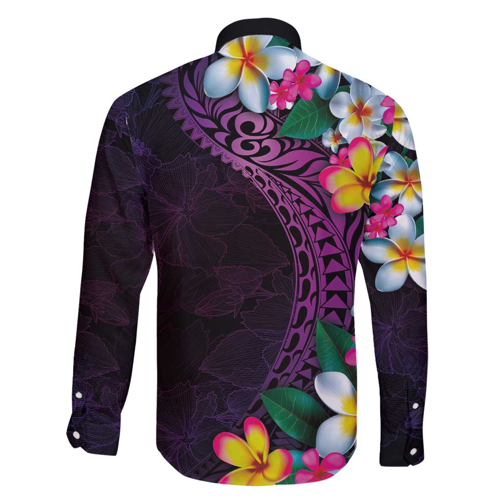 Hawaiian Plumeria-Polynesian Art Tattoo Mauve Color Family Matching Long Sleeve Bodycon Dress and Hawaiian Shirt LT03 - Polynesian Pride