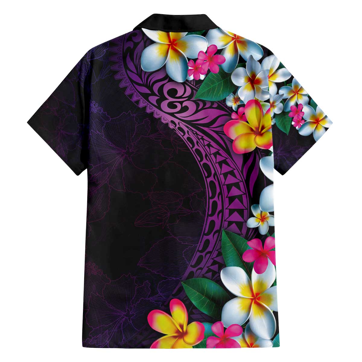 Hawaiian Plumeria-Polynesian Art Tattoo Mauve Color Family Matching Off The Shoulder Long Sleeve Dress and Hawaiian Shirt LT03 - Polynesian Pride