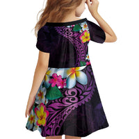 Hawaiian Plumeria-Polynesian Art Tattoo Mauve Color Family Matching Off Shoulder Maxi Dress and Hawaiian Shirt LT03 - Polynesian Pride