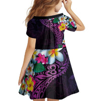 Hawaiian Plumeria-Polynesian Art Tattoo Mauve Color Family Matching Summer Maxi Dress and Hawaiian Shirt LT03 - Polynesian Pride
