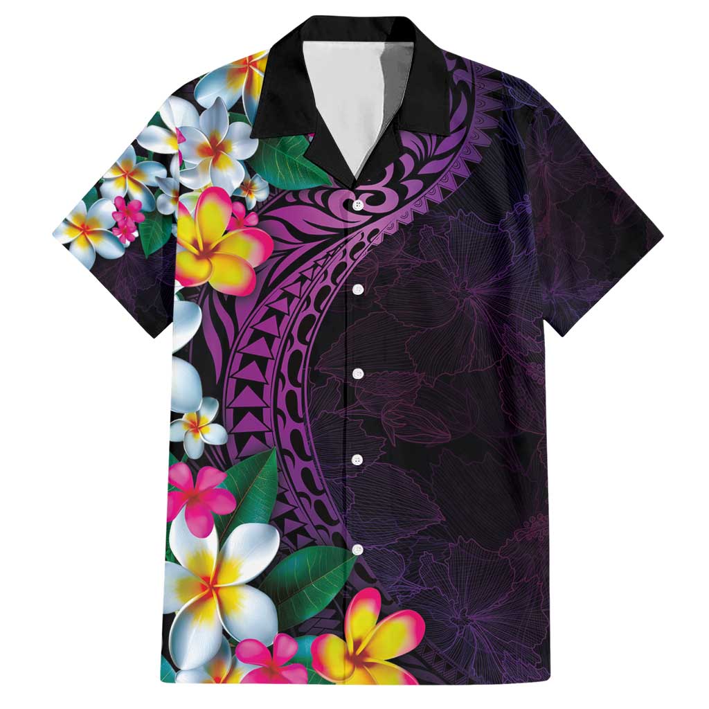 Hawaiian Plumeria-Polynesian Art Tattoo Mauve Color Hawaiian Shirt