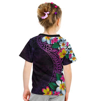 Hawaiian Plumeria-Polynesian Art Tattoo Mauve Color Kid T Shirt