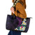 Hawaiian Plumeria-Polynesian Art Tattoo Mauve Color Leather Tote Bag