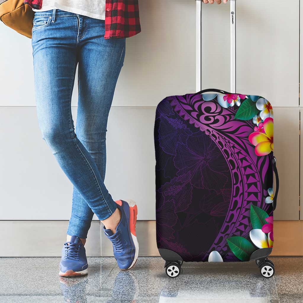 Hawaiian Plumeria-Polynesian Art Tattoo Mauve Color Luggage Cover
