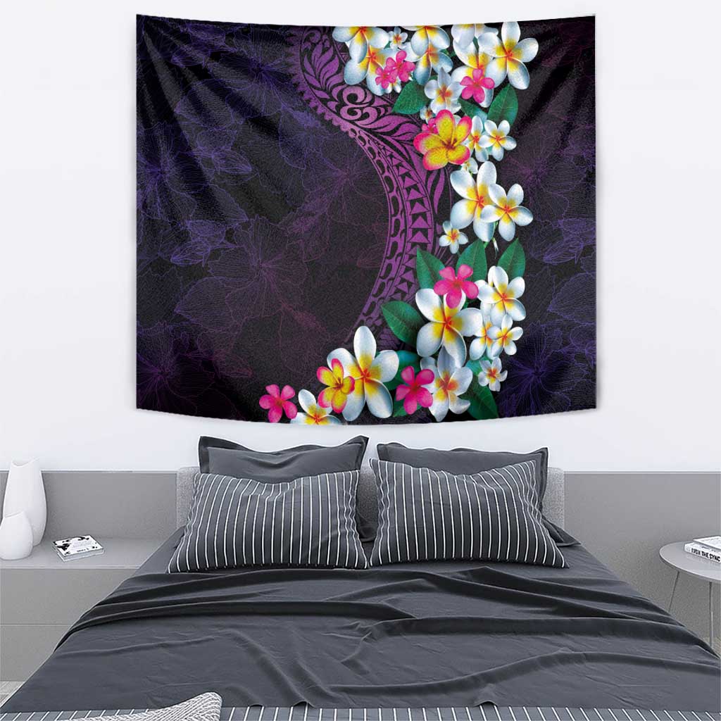 Hawaiian Plumeria-Polynesian Art Tattoo Mauve Color Tapestry LT03 - Polynesian Pride