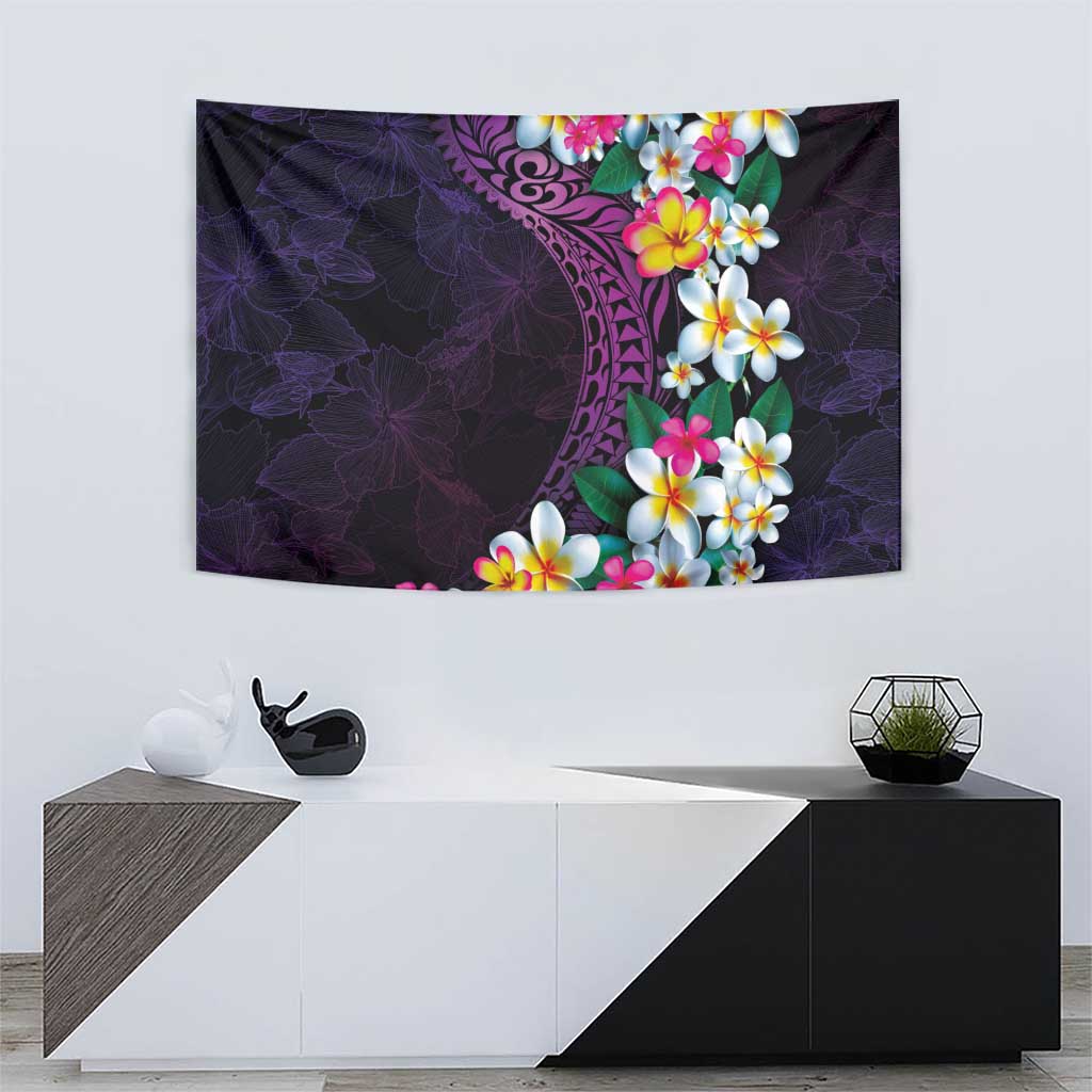 Hawaiian Plumeria-Polynesian Art Tattoo Mauve Color Tapestry LT03 - Polynesian Pride