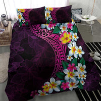 Hawaiian Plumeria-Polynesian Art Tattoo Plum Pink Color Bedding Set LT03 - Polynesian Pride