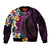 Hawaiian Plumeria-Polynesian Art Tattoo Plum Pink Color Bomber Jacket