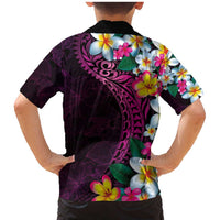 Hawaiian Plumeria-Polynesian Art Tattoo Plum Pink Color Family Matching Mermaid Dress and Hawaiian Shirt LT03 - Polynesian Pride