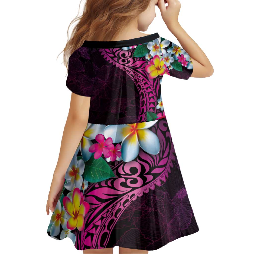 Hawaiian Plumeria-Polynesian Art Tattoo Plum Pink Color Family Matching Summer Maxi Dress and Hawaiian Shirt LT03 - Polynesian Pride