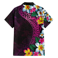 Hawaiian Plumeria-Polynesian Art Tattoo Plum Pink Color Hawaiian Shirt