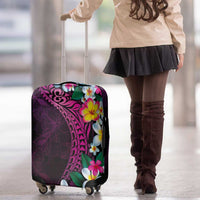 Hawaiian Plumeria-Polynesian Art Tattoo Plum Pink Color Luggage Cover